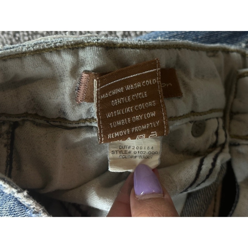 Paige Jeans Women 27 Blue Laurel Canyon Bootcut Low Rise Stretch USA Made Hippie - Picture 5 of 8